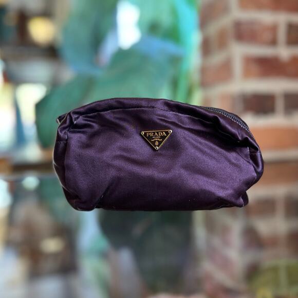 Prada Handbags - PRADA Purple Satin Pouch